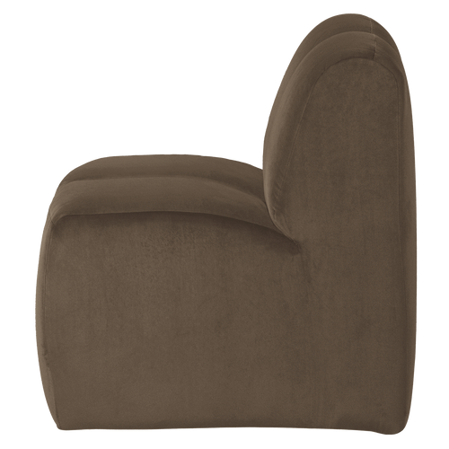 WOOOD eetbank 84 cm met rugleuning Mojo - Velvet - Taupe - 83x84x73