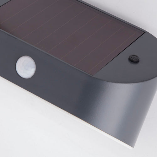 Searchlight Solar Buitenwandlamp Zwart Metaal & Wit Polycarbonaat