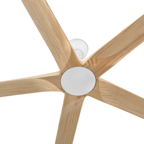 Faro Bigwood XL 5-blads plafondventilator mat wit, grenen