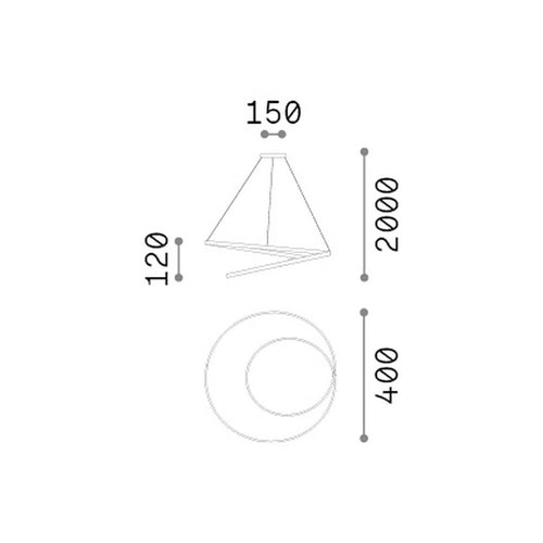 Ideal Lux OZ Geïntegreerde LED-hanglamp voor plafond, wit, 4350lm, 3000K
