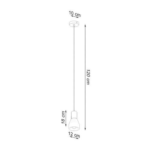 Sollux Lighting Hanglamp QUBIC grijs - 10x10x120cm