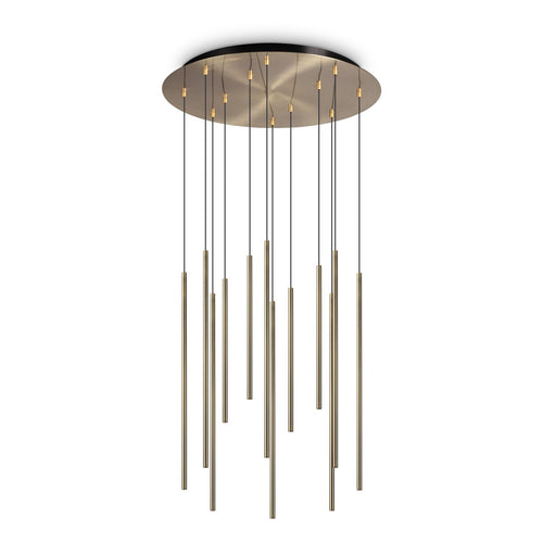 Ideal Lux FILO Decoratieve 12 Drop Cluster Hanglamp Plafondlamp Messing 3000K