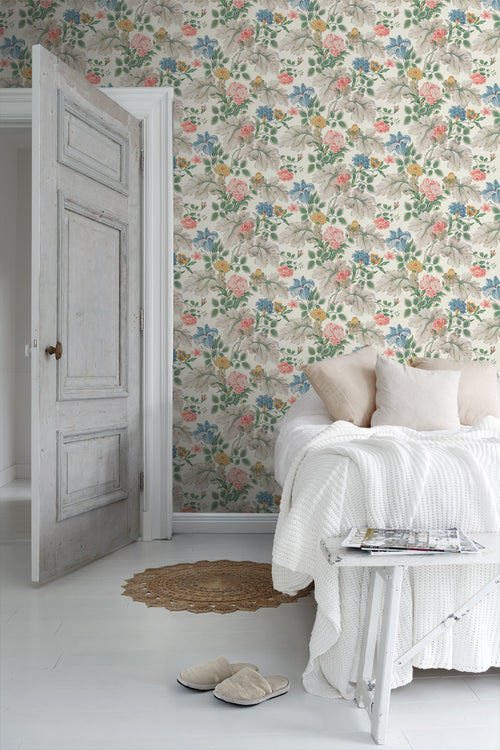 Borastapeter behang bloemen beige - 53 cm x 10.05 m - 660602 - vtwonen shop