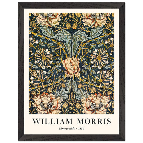 Artfulprints Poster met Lijst William Morris - Honeysuckle 1876   - 30x40 cm - Donkergroen