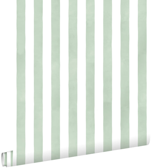 ESTAhome behang strepen groen en wit - 53 cm x 10.05 m - 131303 - vtwonen shop