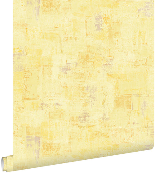 ESTAhome behang schilderachtige structuur geel - 50 x 900 cm - 131847