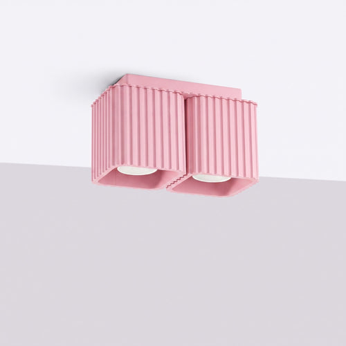 Sollux Lighting Plafondlamp RIFF 2 roze GU10 - 20,5x10x12cm