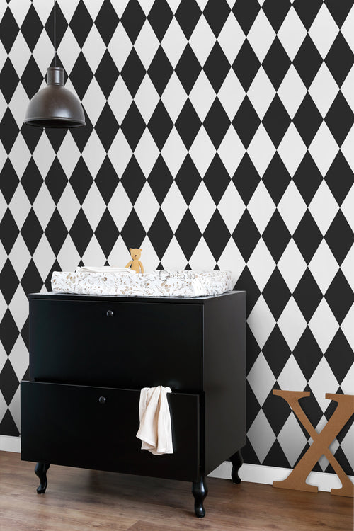 Origin Wallcoverings behang ruiten zwart wit - 53 cm x 10.05 m - 347670