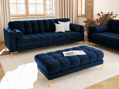 Cosmopolitan Design Bank Bali 2-zits, flueel, koningsblauw - 62x133x40cm