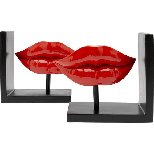 Kare Design Boekensteun lippen rood (2/Set)