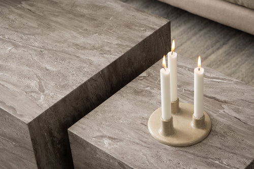 Rebellenclub Salontafel Gubbio - 100 x 60cm - Grijs Marmer Look - Set van 2 - vtwonen shop