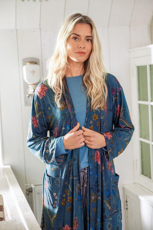 Pip Studio - Tom Pyjama t-shirt - Lange mouw Dames - Melee - Blauw - XXL - vtwonen shop