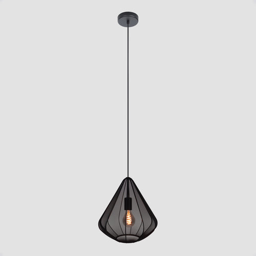 EGLO hanglamp Dolwen - e27 - ø 33,5 cm - zwart - textiel