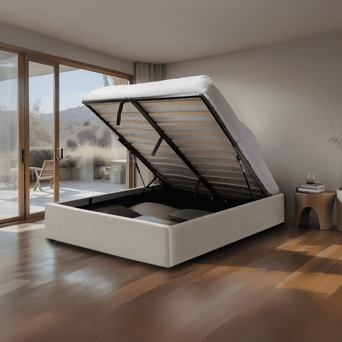 Calicosy - ROMY Opbergbed bekleed - Grijs - 152x204x36,5 cm