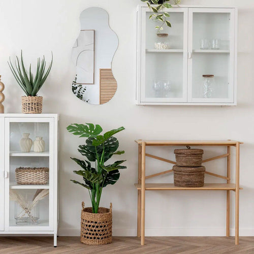 Artichok Tijl  Ronde Opbergmanden Met Deksel Set van 2 - Bruin