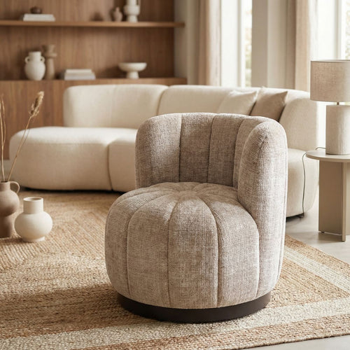 DÉJA Living Draaifauteuil Joyce - Taupe Stof - 72x74x71cm