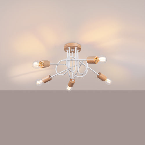Sollux Lighting Kroonluchter EMBER 5 wit - 15x61x26cm