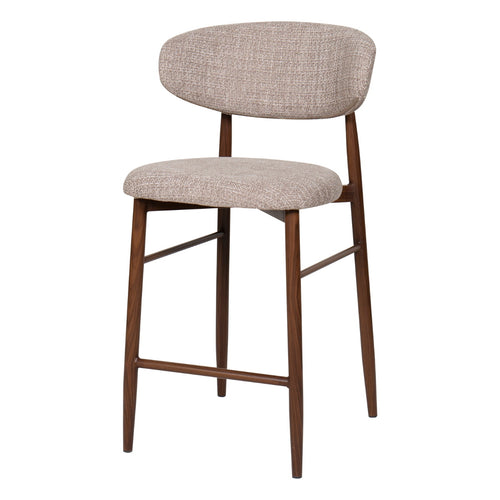 Giga Meubel Barstoel Alexia - Stof/Metaal - Taupe - Set van 2 - vtwonen shop