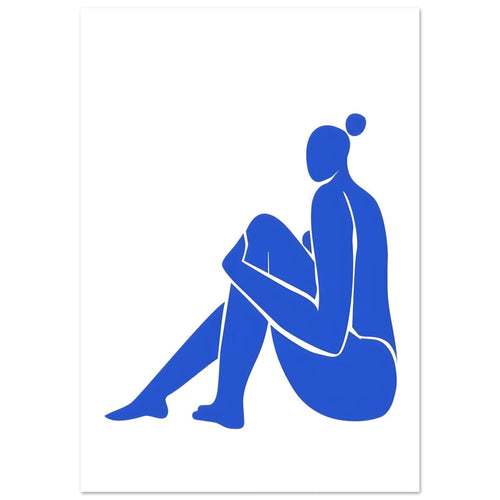 Artfulprints Poster met Lijst Matisse – The blue feminine flow   - 30x40 cm - Blauw