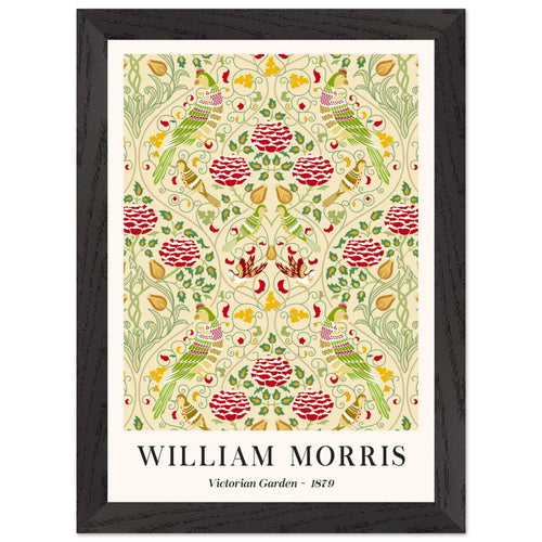 Artfulprints Poster met Lijst William Morris - Victorian garden 1879   - A4 21x29.7 cm - Groen