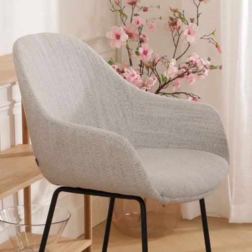 Nolon Nino-Mae Barkruk Beige Gemêleerd - met Armleuning - Zwart - 65 cm - vtwonen shop