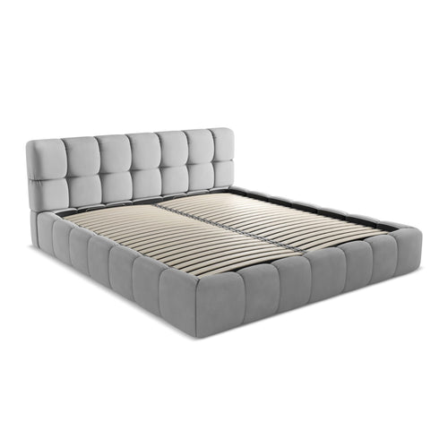 LaMiaSofa Bed met opbergruimte Roma - chenille stof - lichtgrijs - 200x228x82
