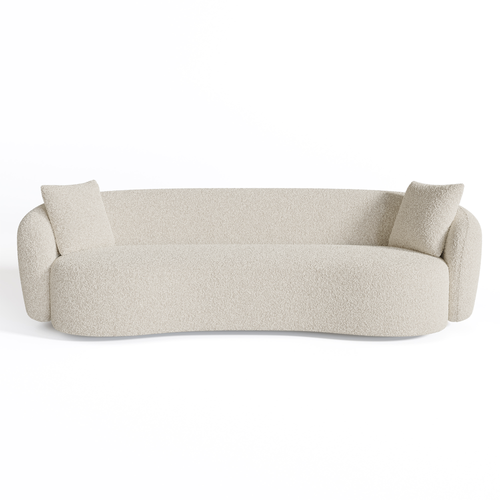 Sia Home - Rechte bank CELINE - Bouclette stof - Crème - 210cm