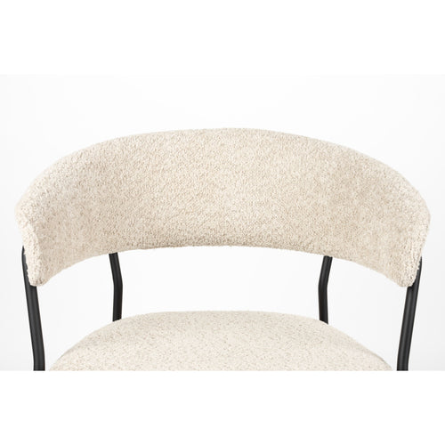 Housecraft Living Zeri Eetkamerstoelen Armleuning Off-white/ Zwart - Set van 2