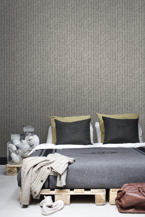 ESTAhome behang touw-motief donkergrijs - 53 cm x 10.05 m - 138248