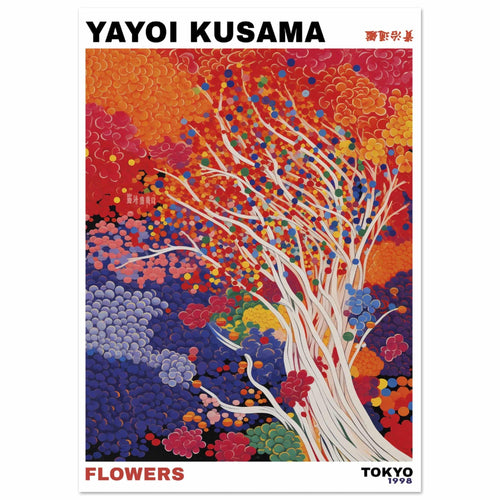 Artfulprints Poster Yayoi Kusama - Artistic tree   - A4 21x29.7 cm - Meerkleurig