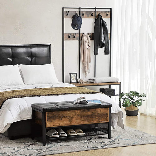 Furnilux Schoenenbank met opbergruimte Nexus - Bruin - 100x35x45 cm