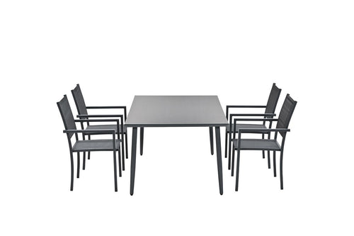 Perth dining tafel - 180x100 cm  - carbon black - donker grijs - vtwonen shop