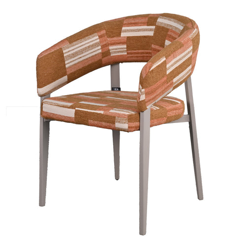 DÉJA Living Eetkamerstoel Malmö - Terracotta/Greige Stof - Set van 2 - vtwonen shop