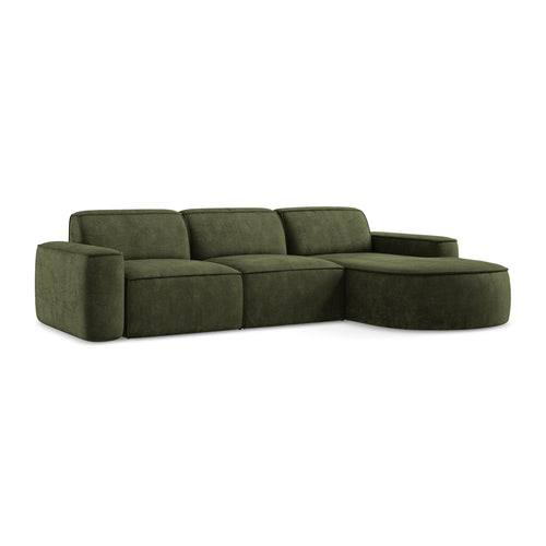 LaMiaSofa hoekbank rechts Melissa - chenille stof - olijf - 284x166x70