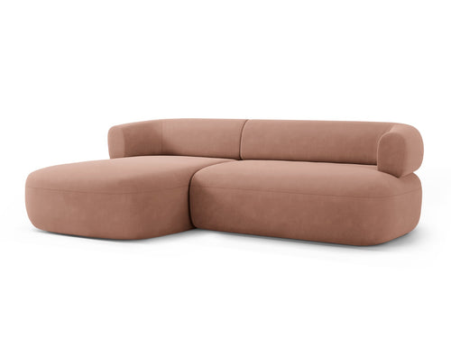 Micadoni linker hoekbank Jenny 5-zits, flueel terracotta - 145x225x73cm