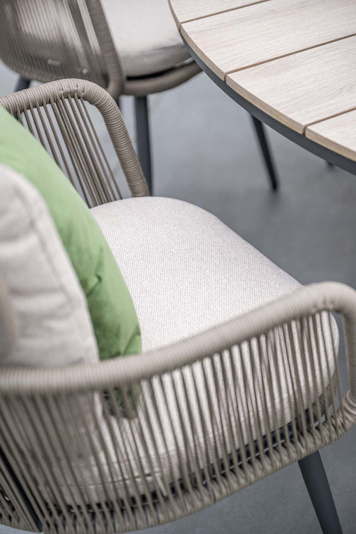 Linares dining fauteuil - carbon black - taupe - desert sand