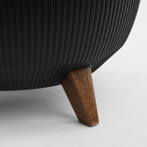 Mica Decorations Doppio Bloempot op Poten - H22 x Ø47 cm - Gerecycled Plastic - FSC Mix - Zwart