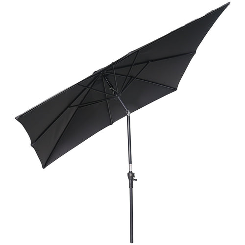 Garden Impressions stokparasol Lotus donker grijs 250x250 cm met Eureka voet en hoes