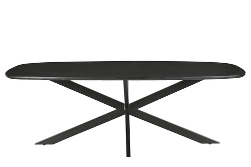 Livingfurn eetkamertafel Jesper Danish Oval - 210cm - mangohout - zwart - vtwonen shop