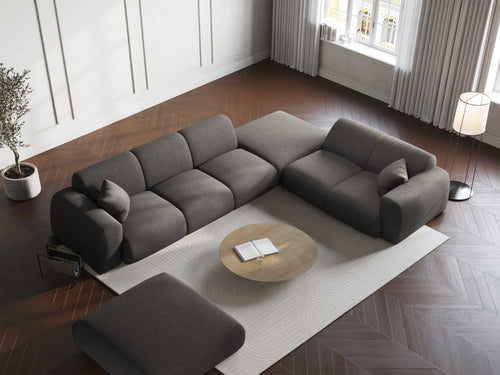 Cosmopolitan Design rechter hoekbank Nolio 4-zits, chenille, grijs - 250x315x72cm