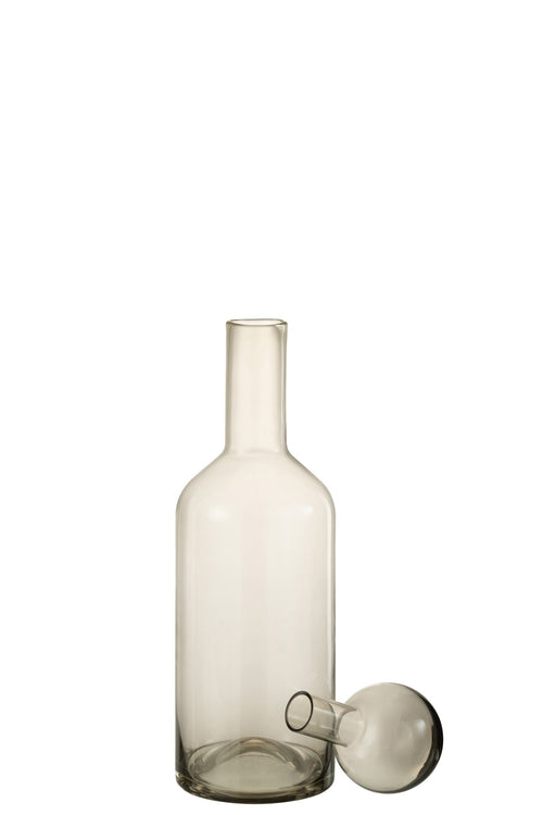 J-Line decoratie Fles Norma - glas - grijs - medium