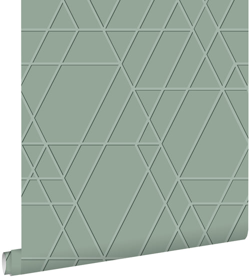 ESTAhome behang grafisch 3D motief vergrijsd mintgroen - 50 x 900 cm - 139602 - vtwonen shop