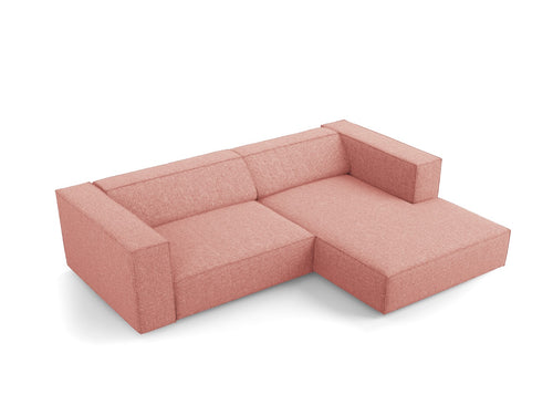 Cosmopolitan Design rechter hoekbank Arendal 3-zits, chenille, roze - 166x224x70cm