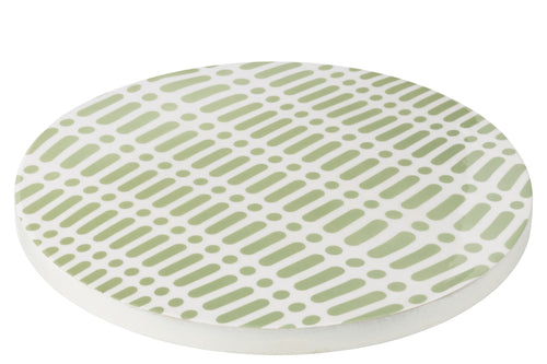 J-Line plateau Draaiend Rund - hout - wit/groen - vtwonen shop