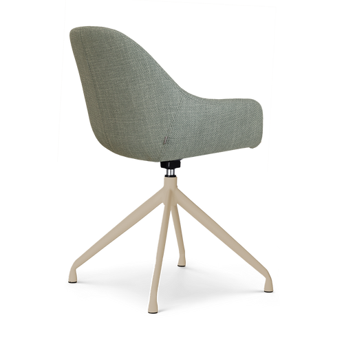 Nolon Nola-Mae draaibare eetkamerstoel saliegroen beige onderstel