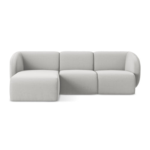 LaMiaSofa hoekbank links Cervo - velours - zilver - 248x166x84