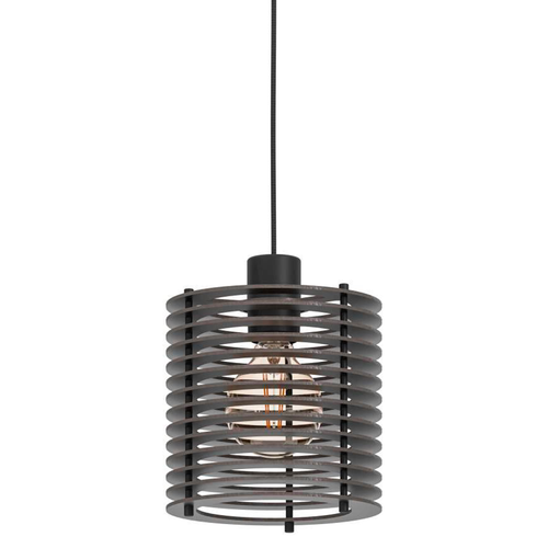 EGLO hanglamp Segovia - e27 - 88 cm - zwart - hout