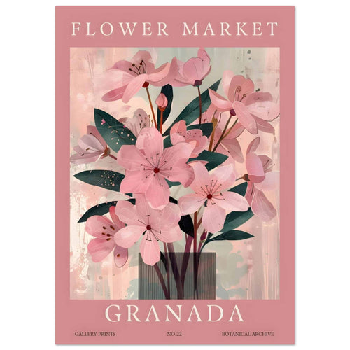 Artfulprints  Flower market - Granada   poster A4 21x29.7 cm - vtwonen shop