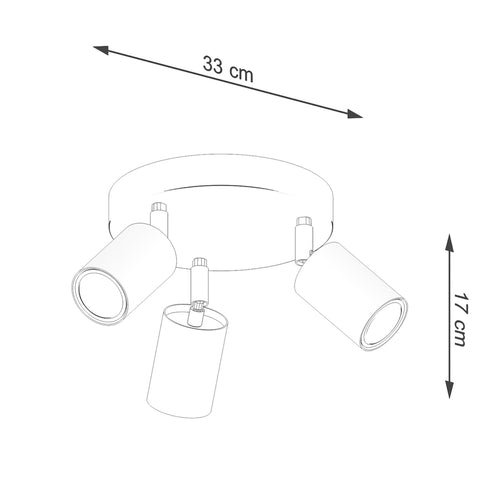 Sollux Lighting Plafondlamp VERDO 3P wit - 33x33x17cm
