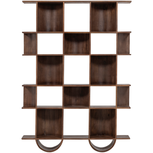 WOOOD boekenkast Sinne - Mangohout - Walnoot/Bruin - 180x130